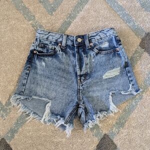 Wild Fable Dark Blue Distressed Jean Shorts, Size 00